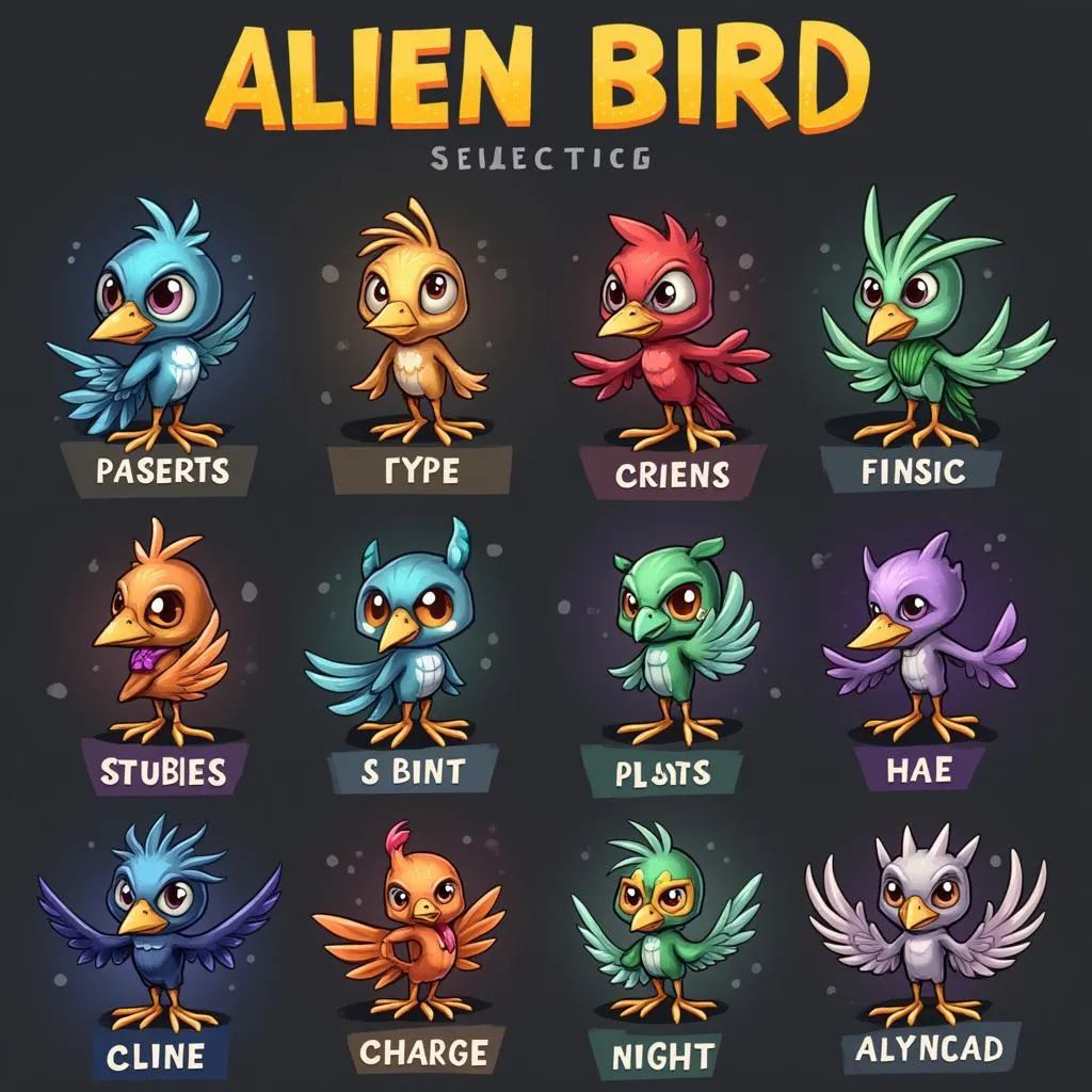 Cosmic Birds Character Selection